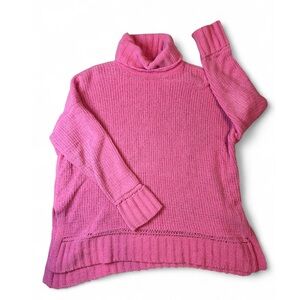 Aerie Vibrant Pink Oversized Turtleneck Sweater